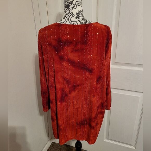 Sequin embellished red Holiday top‎ - Picture 3 of 7